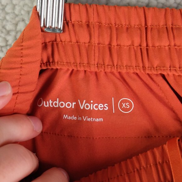 Outdoor Voices Pants Womens XS Orange Windbreaker Elastic Waist Pockets Athletic - Picture 8 of 10